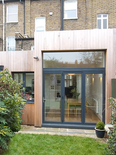 Timber clad rear kitchen extension in Finsbury Park